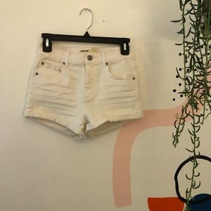 White Denim Garage Shorts